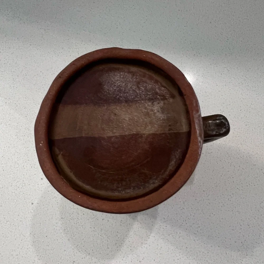 Vtg Tiki Coffee Mug Cup‎ Brown Stoneware